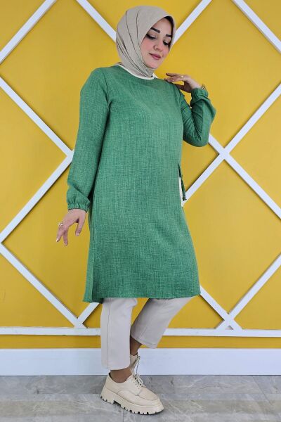 MYSTIL KADIN CEP PÜSKÜL DETAYLI TESETTÜR TUNİK M24200266-080 BENETTON - 3XL