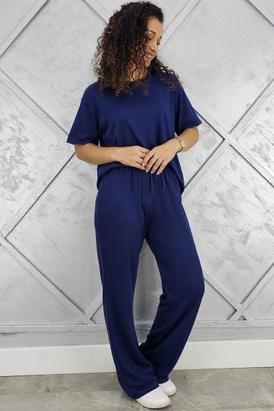 KADIN KISA KOLLU TESETTÜR TAKIM İNDİGO - 2XL
