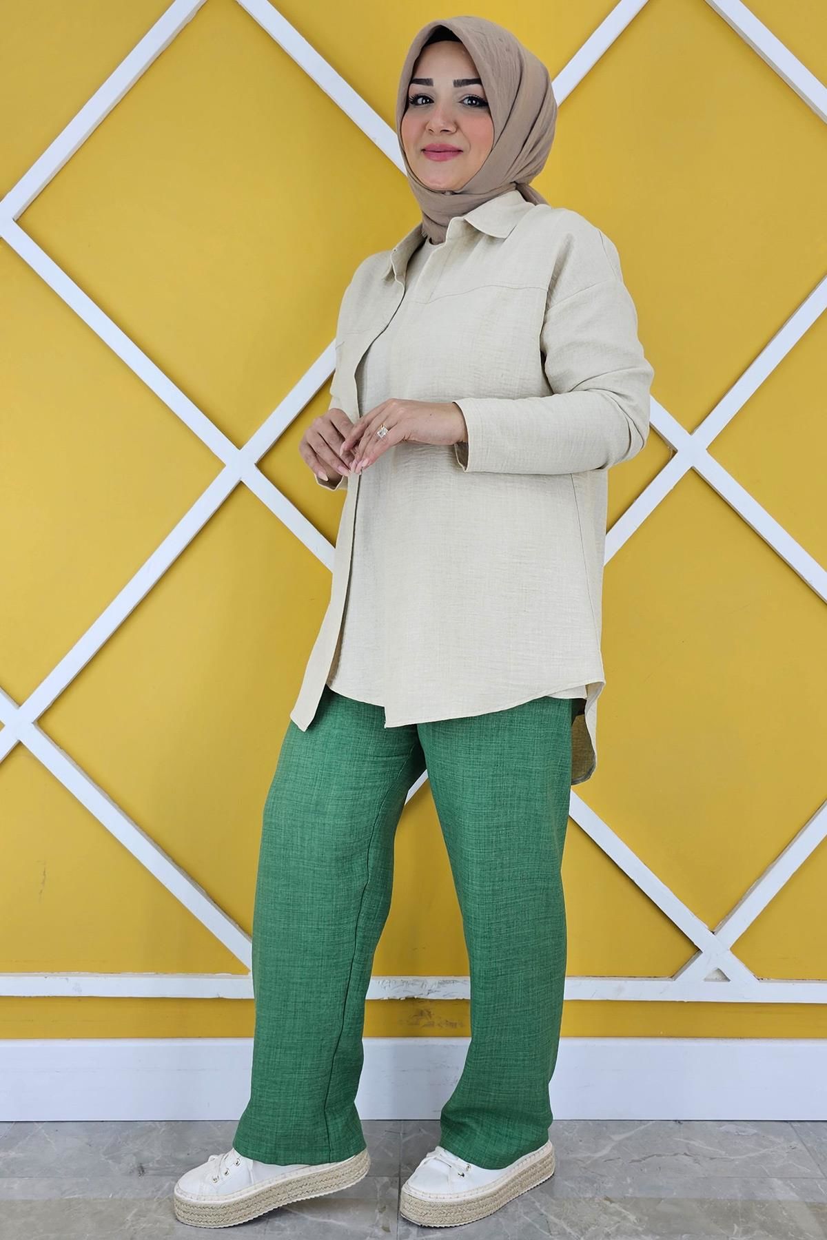 KADIN BEL LASTİKLİ TESETTÜR PANTOLON BENETTON - 5 BEDEN
