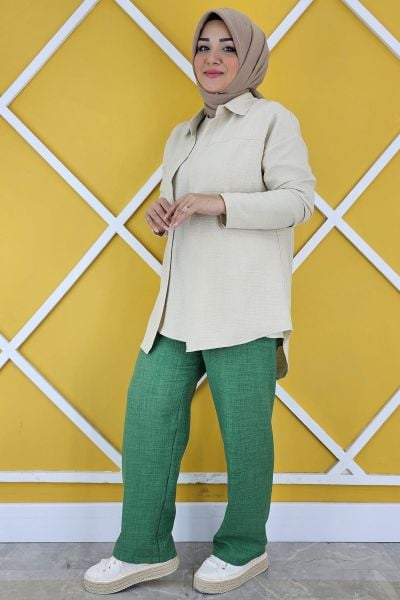 PYS KADIN BEL LASTİKLİ TESETTÜR PANTOLON BENETTON - 2 BEDEN