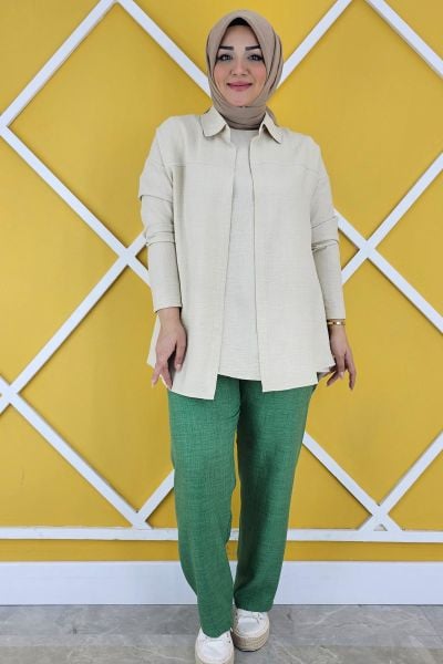 PYS KADIN BEL LASTİKLİ TESETTÜR PANTOLON BENETTON - 2 BEDEN