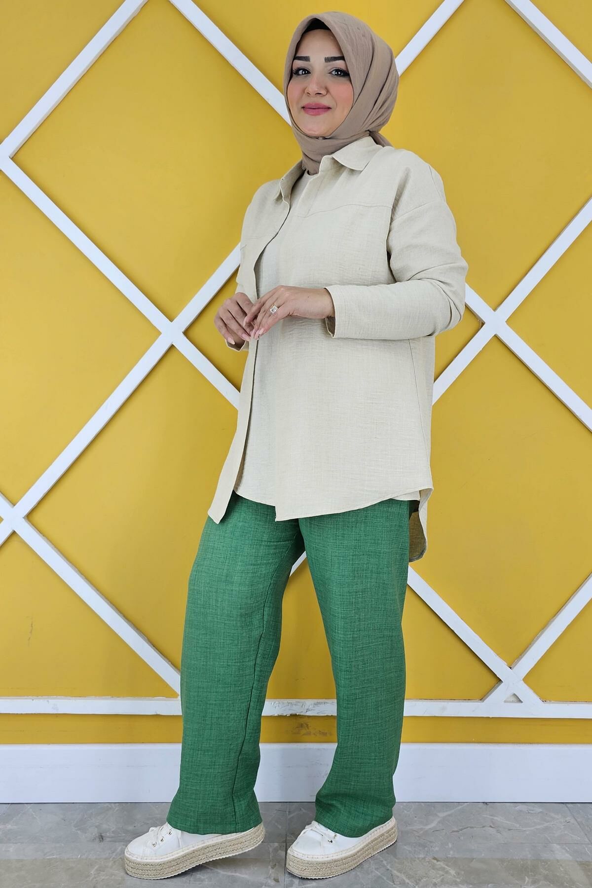 KADIN BEL LASTİKLİ TESETTÜR PANTOLON BENETTON - 4 BEDEN