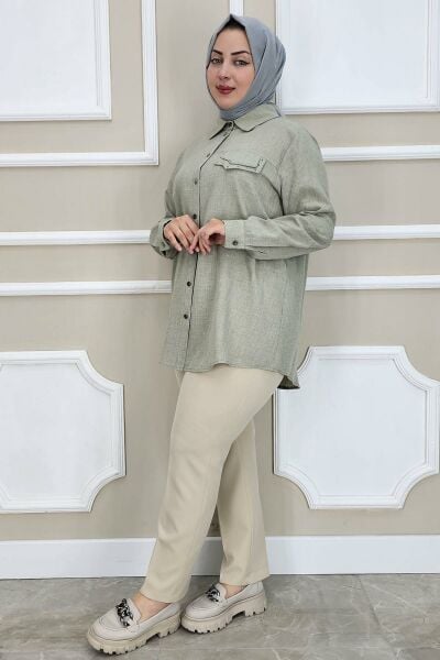 KADIN KORSAJLI BATTAL PANTOLON TAŞ - 50