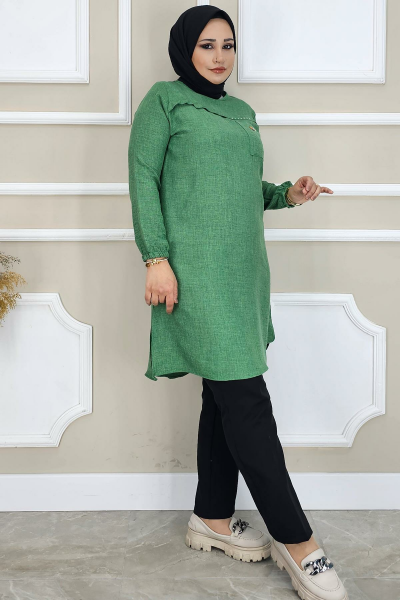 KADIN ALLER VE TAŞ DETAYLI TESETTÜR TUNİK BENETTON - XL