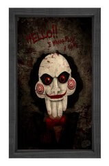 Testere Film Afişi Tablosu Siyah Ahşap Çerçeve - 50x70