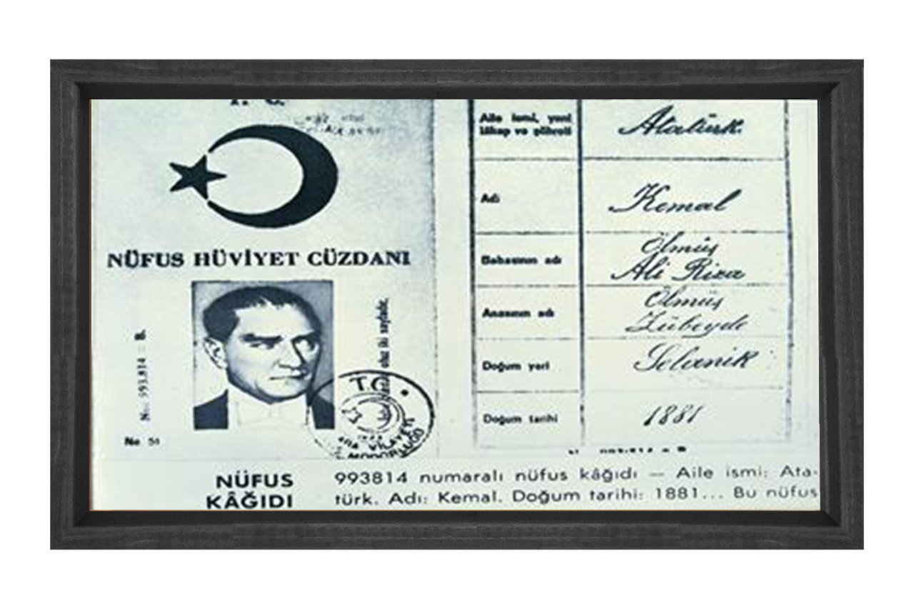 Atatürk Nüfüs Kağıdı Tablosu