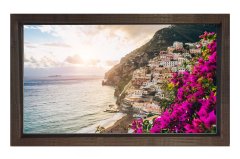 Kıyı Ve Şehir Manzarası Tablosu Kahverengi Ahşap - 45x30