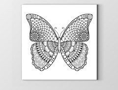Mandala Kelebek Tablosu Çerçevesiz - 100x100