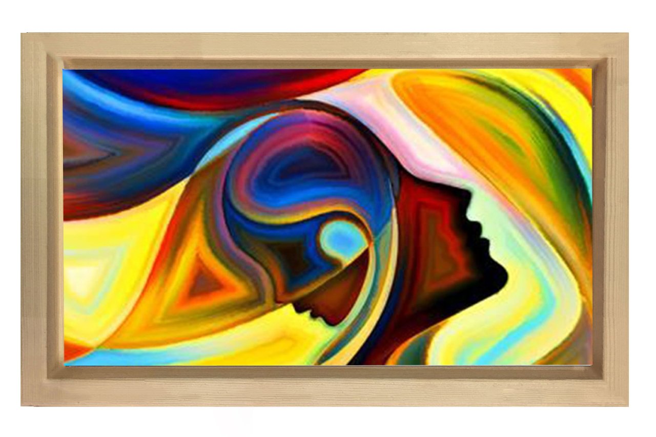 Soyut Reprodüksiyon Tablosu Naturel Ahşap - 50x70