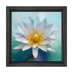 Kardelen Tablosu Siyah Ahşap Çerçeve - 60x60