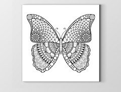 Mandala Kelebek Tablosu Çerçevesiz - 50x50