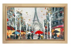 Paris Şehir Manzarası Tablosu Naturel Ahşap Çerçeve - 40x60