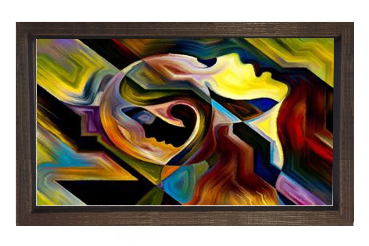 Soyut Reprodüksiyon Tablosu Kahverengi Ahşap - 100x150