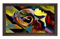 Soyut Reprodüksiyon Tablosu Kahverengi Ahşap - 100x150