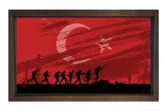 Türk Bayrağı ve Türk Askerleri Tablosu