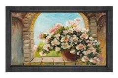 Pencere Saksı Tablosu Siyah Ahşap - 100x150