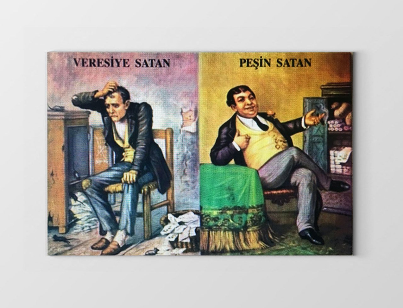 Peşin Alan Veresiye Satan Tablosu Çerçevesiz - 100x200