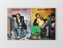 Peşin Alan Veresiye Satan Tablosu Çerçevesiz - 45x30