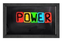 POWER Tablosu Siyah Ahşap Çerçeve - 45x30