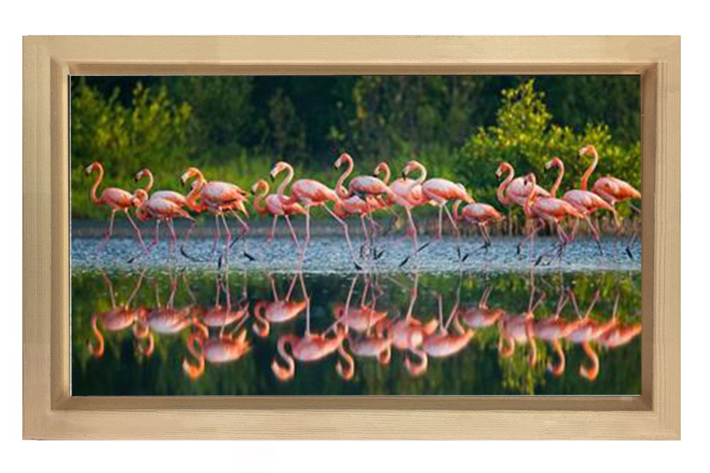 Flamingolar Tablosu Naturel Ahşap - 50x90
