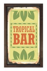 Tropikal Bar Reklam Afişi Tablosu
