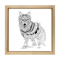 Kurt Boyama Tablo Tablosu Naturel Ahşap Çerçeve - 40x40