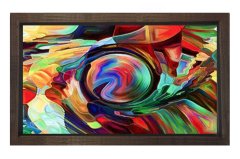 Soyut Reprodüksiyon Tablosu Kahverengi Ahşap - 100x150