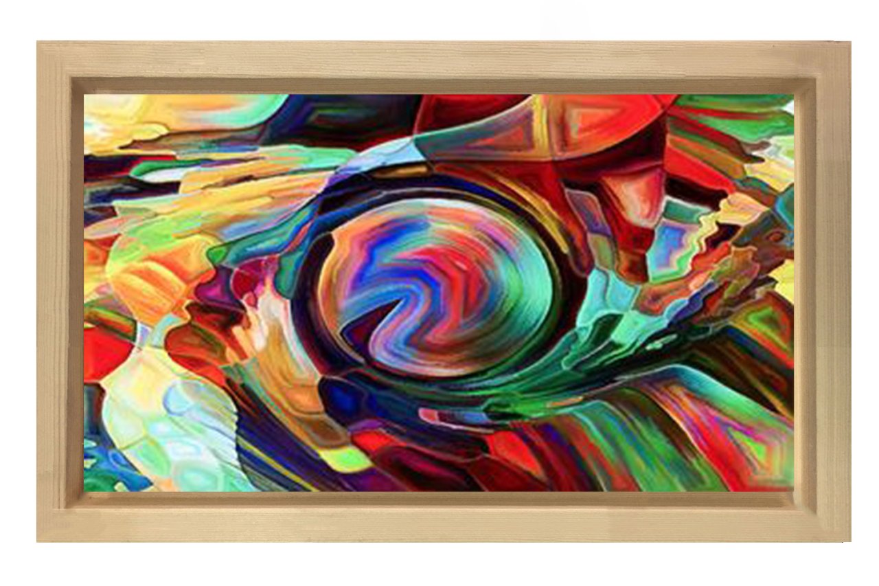 Soyut Reprodüksiyon Tablosu Naturel Ahşap - 45x30