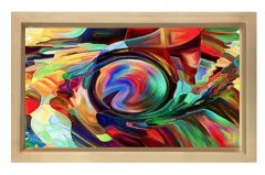 Soyut Reprodüksiyon Tablosu Naturel Ahşap - 45x30