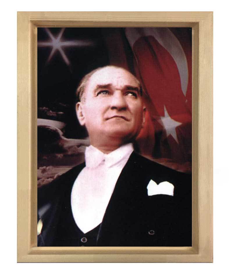 Atatürk Tablosu Naturel Ahşap - 100x150