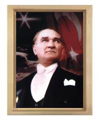 Atatürk Tablosu Naturel Ahşap - 100x150