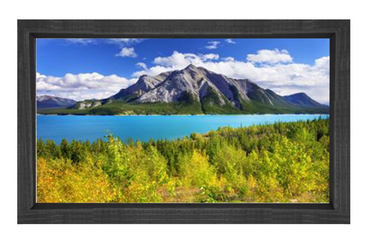 Muhtesem Doğa Manzarası Tablosu Siyah Ahşap Çerçeve - 50x90