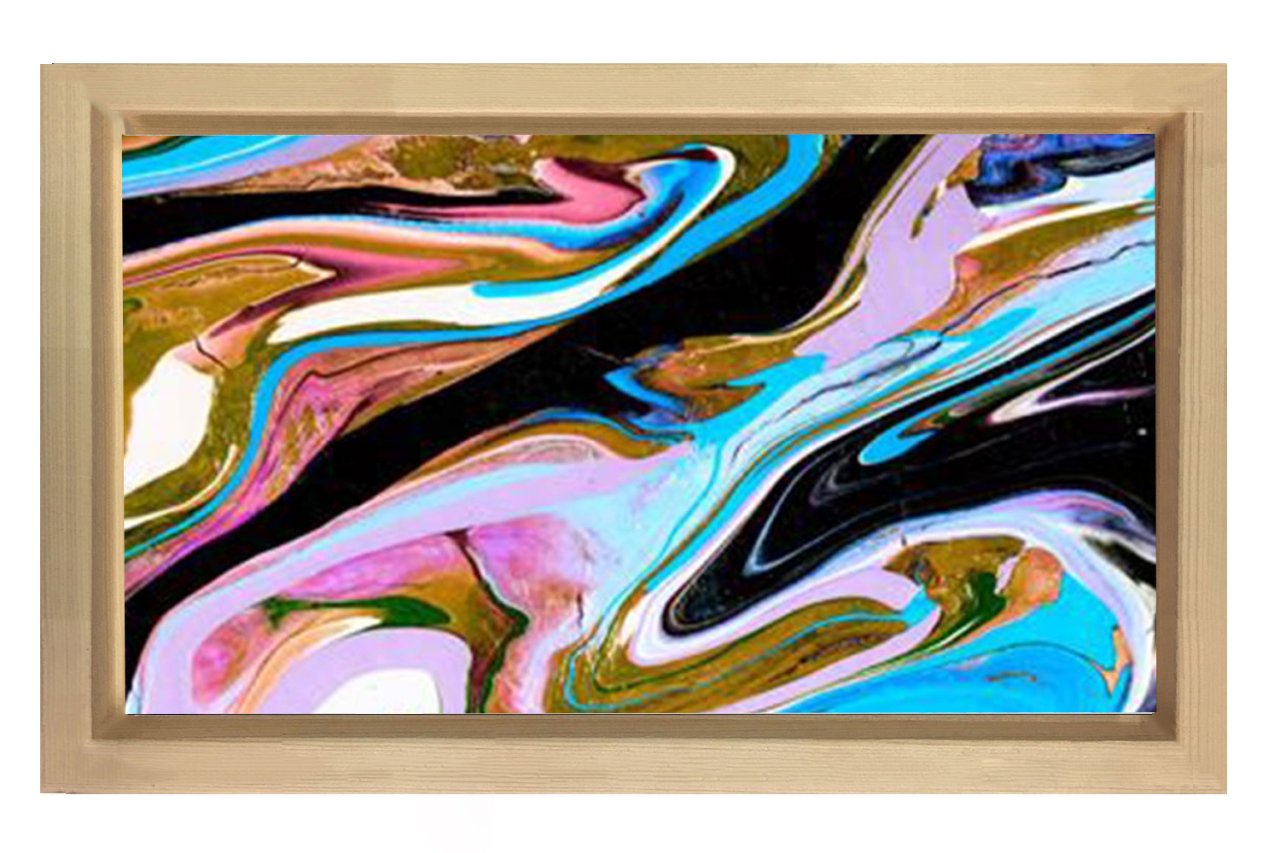 Soyut Reprodüksiyon Tablosu Naturel Ahşap - 100x200