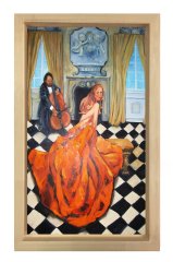 Balo Salonu Tablosu Naturel Ahşap Çerçeve - 100x150