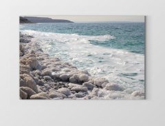 Taşlık Deniz Manzarası Tablosu Çerçevesiz - 100x150