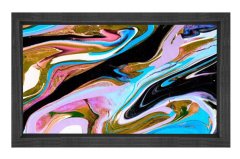 Soyut Reprodüksiyon Tablosu Siyah Ahşap - 100x200