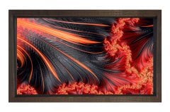 Kırmızı soyut çiçek Tablosu Kahverengi Ahşap Çerçeve - 50x90