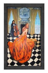 Balo Salonu Tablosu Siyah Ahşap Çerçeve - 70x100