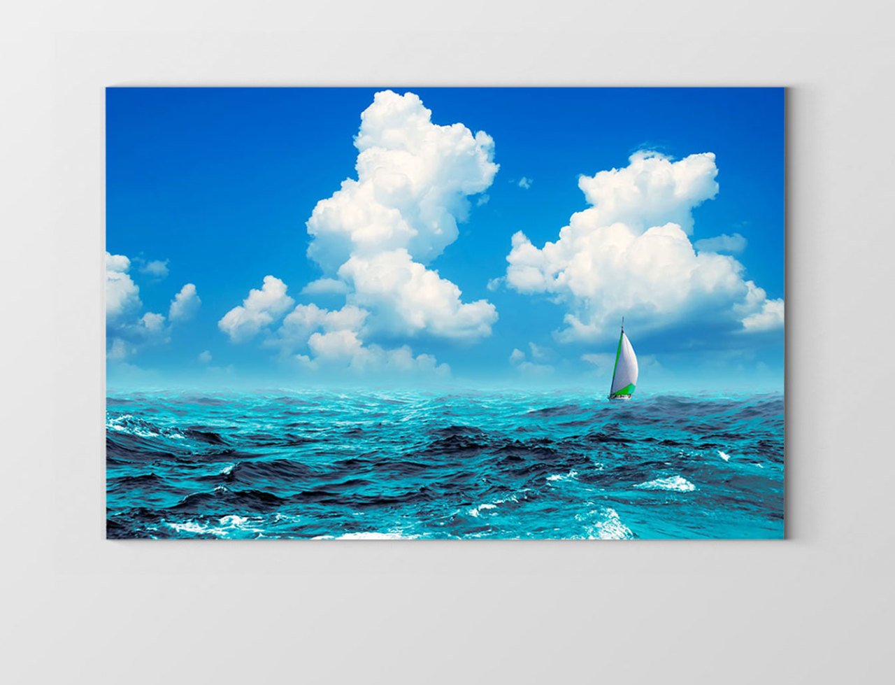 Berrak Deniz Yelkenli Tablosu Çerçevesiz - 40x60