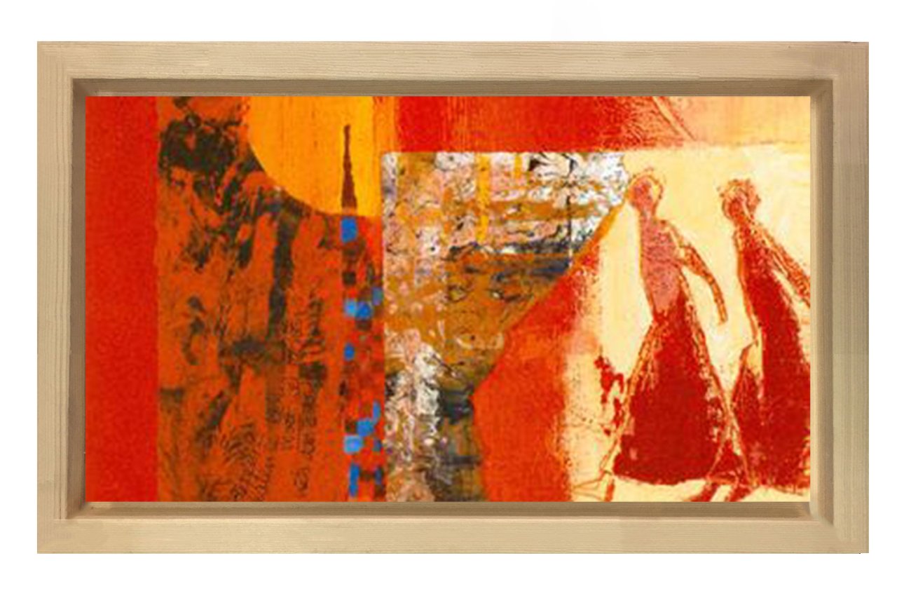 Soyut Reprodüksiyon Tablosu Naturel Ahşap - 100x150