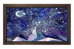 Soyut Reprodüksiyon Tablosu Kahverengi Ahşap - 50x90