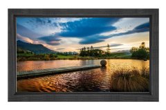 Gün Batımı Göl Ve Doğa Tablosu Siyah Ahşap Çerçeve - 100x200