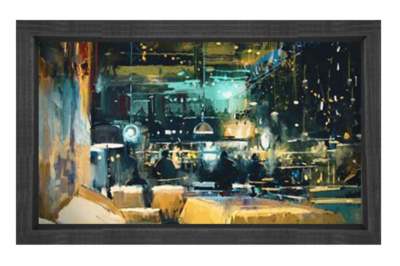 Şehir Ve Mekan Tablosu Siyah Ahşap Çerçeve - 50x90