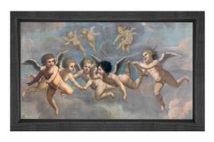 Küçük Melekler Tablosu Siyah Ahşap Çerçeve - 50x70