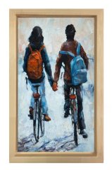 Okul Aşkı Tablosu Naturel Ahşap Çerçeve - 40x60