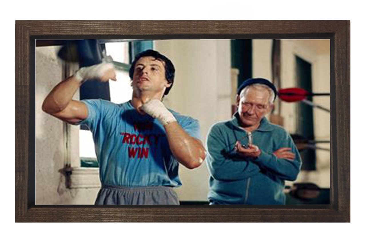 Rock  Mikey Antreman Tablosu Kahverengi Ahşap Çerçeve - 50x90