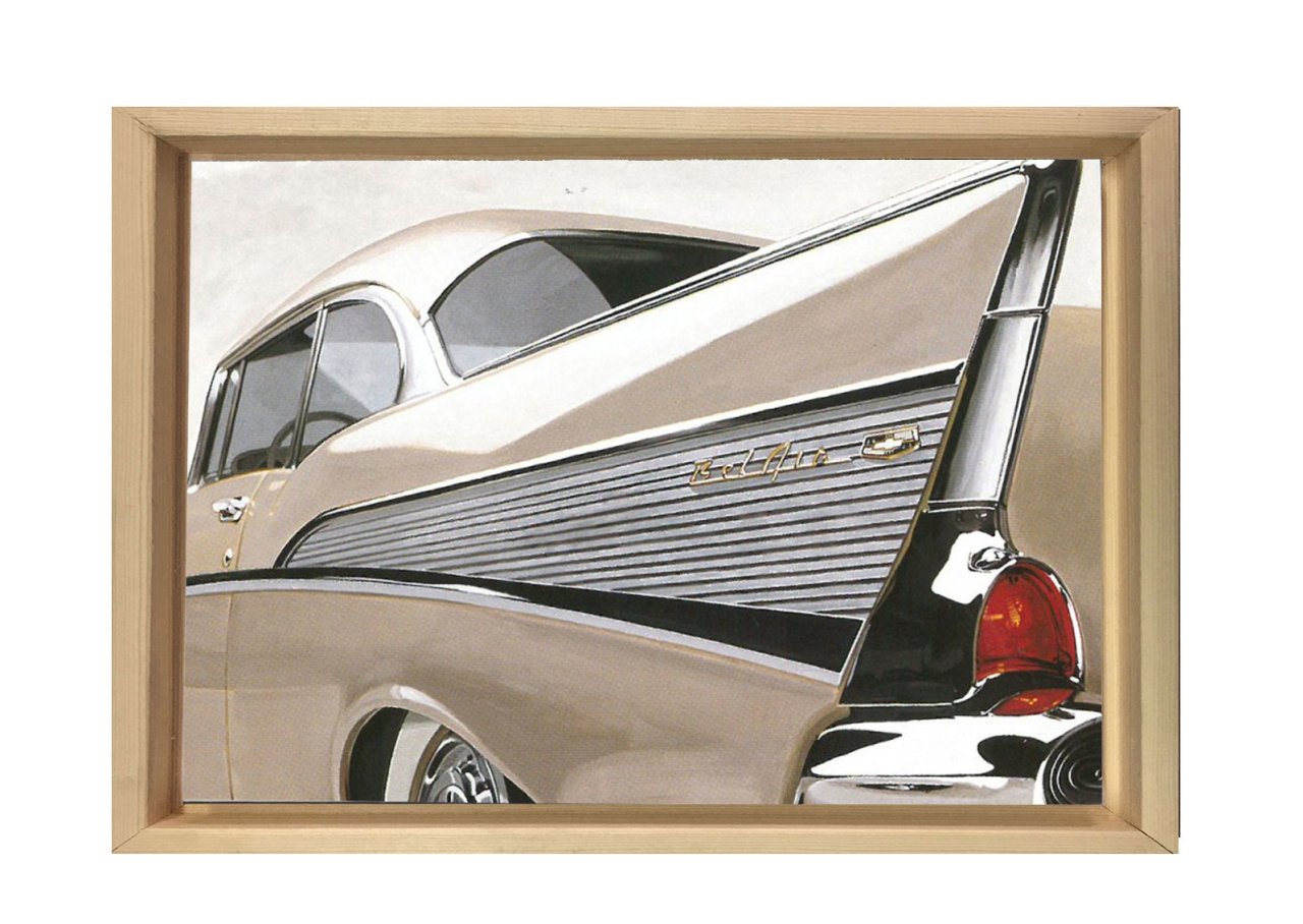 Cadillac Tablosu Naturel Ahşap - 45x30