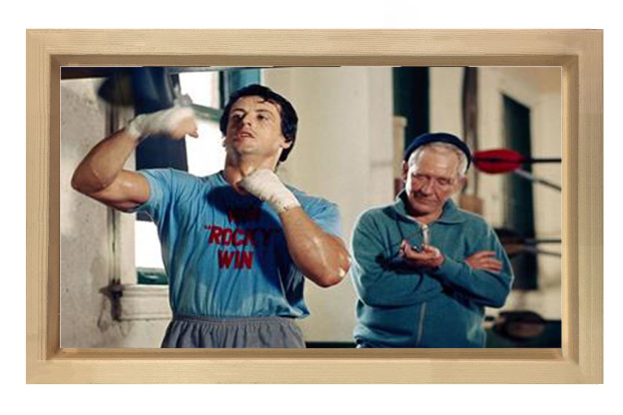 Rock  Mikey Antreman Tablosu Naturel Ahşap Çerçeve - 45x30