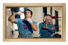 Rock  Mikey Antreman Tablosu Naturel Ahşap Çerçeve - 45x30