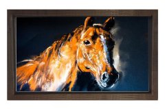 At Portre Tablosu Kahverengi Ahşap - 100x200